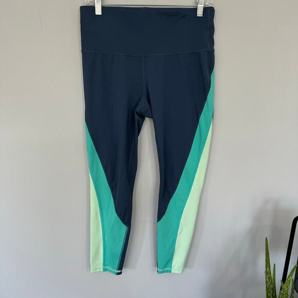 Xersion Move 7/8 Ankle Leggings High Rise Size Large Blue Activewear - Picture 1 of 7